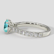 Afbeelding in Gallery-weergave laden, Paraiba Toermalijn Solitaire met Diamant Pave Band
