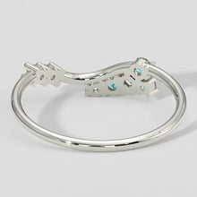 Afbeelding in Gallery-weergave laden, Paraiba en diamanten ring in chevronstijl