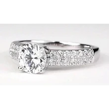 Afbeelding in Gallery-weergave laden, Pave Set Ronde Echt Diamanten Ring Wit Goud 14K 2,25 Karaat