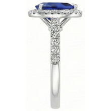 Afbeelding in Gallery-weergave laden, Blauwe Saffier Sieraadsteen Ring 2,50-karaat 14K Witgoud – hoekaanzicht