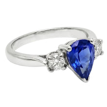 Afbeelding in Gallery-weergave laden, echte round saffier 4.21karaat ring close-up detail