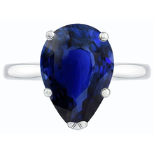 Afbeelding in Gallery-weergave laden, echte pear saffier 2karaat ring op wit