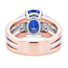 Afbeelding in Gallery-weergave laden, Peer Diamant Ronde Edelsteen Saffier Fancy Ring 3 Karaat