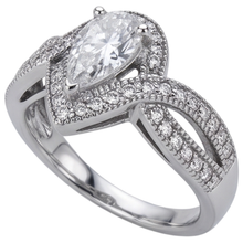 Afbeelding in Gallery-weergave laden, Peer Echt Diamanten Verlovingsring 1,25 Karaat Gedraaide Schacht Accent WG 14K