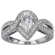 Afbeelding in Gallery-weergave laden, Peer Echt Diamanten Verlovingsring 1,25 Karaat Gedraaide Schacht Accent WG 14K