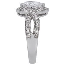 Afbeelding in Gallery-weergave laden, Peer Echt Diamanten Verlovingsring 1,25 Karaat Gedraaide Schacht Accent WG 14K