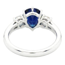 Afbeelding in Gallery-weergave laden, Peer Saffier Edelsteen Ring Met Accenten Ronde Diamanten 3,50 Karaat