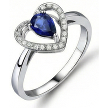 Afbeelding in Gallery-weergave laden, echte round saffier 2.25karaat ring zijaanzicht