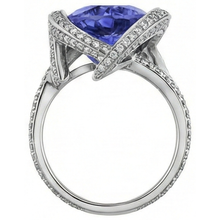Afbeelding in Gallery-weergave laden, Peer Tanzanite Natuurlijke echte diamanten ( niet in een laboratorium gekweekt ) ring 5 karaat edelsteen wit goud 14K sieraden