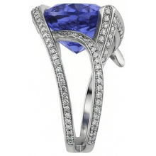 Afbeelding in Gallery-weergave laden, Peer Tanzanite Natuurlijke echte diamanten ( niet in een laboratorium gekweekt ) ring 5 karaat edelsteen wit goud 14K sieraden