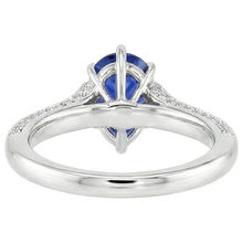 Afbeelding in Gallery-weergave laden, Peer blauwe saffier verlovingsring set wit goud 4,50 karaat