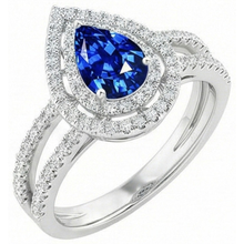 Afbeelding in Gallery-weergave laden, echte round saffier 4.90karaat ring zijaanzicht