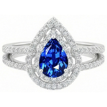 Afbeelding in Gallery-weergave laden, echte round saffier 4.90karaat ring vooraanzicht