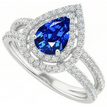 Afbeelding in Gallery-weergave laden, echte round saffier 4.90karaat ring close-up detail