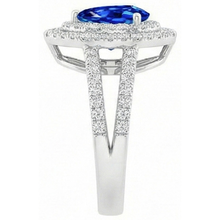 Afbeelding in Gallery-weergave laden, Peer en ronde geslepen 4.90 ct Ceylon saffier Natuurlijke echte diamanten ( niet in een laboratorium gekweekt ) ring