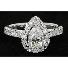 Afbeelding in Gallery-weergave laden, Peer Echt Diamond Engagement Halo Ring Klassieke Stijl 3 Karaat