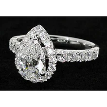 Afbeelding in Gallery-weergave laden, Peer Echt Diamond Engagement Halo Ring Klassieke Stijl 3 Karaat