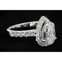 Afbeelding in Gallery-weergave laden, Peer Echt Diamond Engagement Halo Ring Klassieke Stijl 3 Karaat