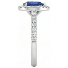 Afbeelding in Gallery-weergave laden, Prachtige peervorm Sri Lanka blauwe saffier Natuurlijke echte diamanten ( niet in een laboratorium gekweekt ) ring goud 2 Ct