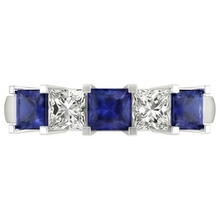 Afbeelding in Gallery-weergave laden, echte princess saffier 1.75karaat ring zijaanzicht