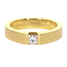 Afbeelding in Gallery-weergave laden, Princess Cut Echt Diamond Tension Set Herenring 0,75 Karaat Geel Goud