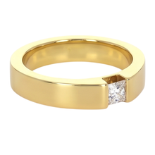 Afbeelding in Gallery-weergave laden, Princess Cut Echt Diamond Tension Set Herenring 0,75 Karaat Geel Goud