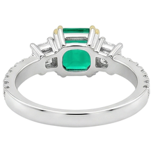 Afbeelding in Gallery-weergave laden, Fijne Smaragd Edelsteen Ring 2-karaat Bicolor 14K Goud – achteraanzicht