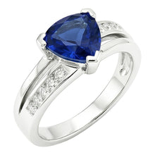 Afbeelding in Gallery-weergave laden, Princess Diamond Trillion Sapphire Ring 2,50 karaat witgoud 14K