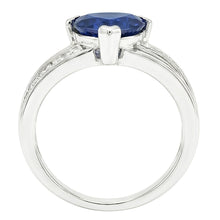 Afbeelding in Gallery-weergave laden, Princess Diamond Trillion Sapphire Ring 2,50 karaat witgoud 14K