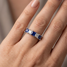 Afbeelding in Gallery-weergave laden, echte princess saffier 1.75karaat ring op wit
