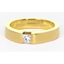 Afbeelding in Gallery-weergave laden, Princess Cut Echt Diamond Tension Set Herenring 0,75 Karaat Geel Goud