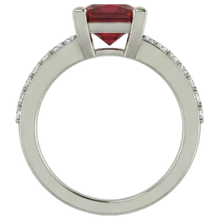 Afbeelding in Gallery-weergave laden, Prinses en rond geslepen 3.45 ct. Robijn En Diamanten Ring Wit Goud 14K