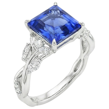 Afbeelding in Gallery-weergave laden, Prinsesslijpsel Blauwe Saffier IGI GECERTIFICEERDE Diamanten Ring 6.75 Karaat Luxe Sieraden