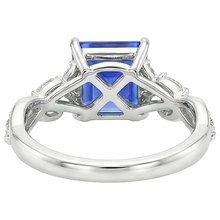 Afbeelding in Gallery-weergave laden, Prinsesslijpsel Blauwe Saffier IGI GECERTIFICEERDE Diamanten Ring 6.75 Karaat Luxe Sieraden