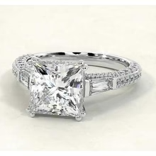 Afbeelding in Gallery-weergave laden, Prinses Baguette Echt Diamanten Verlovingsring 5,10 Karaat Sieraden Nieuw