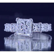 Afbeelding in Gallery-weergave laden, Prinses Geslepen Echt Diamanten Verlovingsring 3.50 Karaat Sieraden