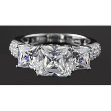 Afbeelding in Gallery-weergave laden, Prinses Geslepen Echt Diamanten Verlovingsring 5 Karaat Witgoud 3 Steen