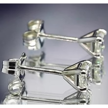 Afbeelding in Gallery-weergave laden, Prinses Natuurlijk Diamanten Stud 1.20 Karaat Oorbel Vier Tanden Set Wit Goud