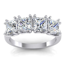 Afbeelding in Gallery-weergave laden, Prinses Geslepen Diamant Jubileum Ring Band 3 Karaat