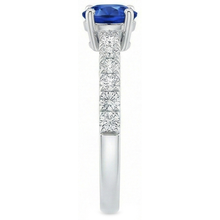 Afbeelding in Gallery-weergave laden, Prong Set 3.10 Ct Ceylon Sapphire Diamonds Trouwring Wit Goud 14K