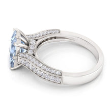 Afbeelding in Gallery-weergave laden, Prong Set 8,50 Karaat Aquamarijn Met Diamanten Ring Wit Goud 14K