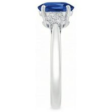 Afbeelding in Gallery-weergave laden, echte round saffier 3.20karaat ring profielweergave