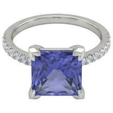 Afbeelding in Gallery-weergave laden, echte princess tanzaniet 3.00karaat ring close-up detail