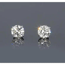 Afbeelding in Gallery-weergave laden, Prong Ronde Echt Damanten Oorknopjes 1,50 Karaat Witgoud 14K Sieraden