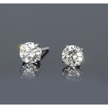 Afbeelding in Gallery-weergave laden, Prong Ronde Echt Damanten Oorknopjes 1,50 Karaat Witgoud 14K Sieraden