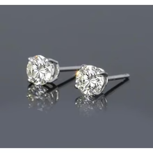 Afbeelding in Gallery-weergave laden, Prong Ronde Echt Damanten Oorknopjes 1,50 Karaat Witgoud 14K Sieraden