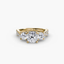 Afbeelding in Gallery-weergave laden, Diamant Rond Geslepen Setting in Gold – zijaanzicht