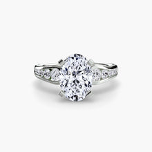 Afbeelding in Gallery-weergave laden, Rond Briljant Sieraadsteen ring in Gold – profielaanzicht