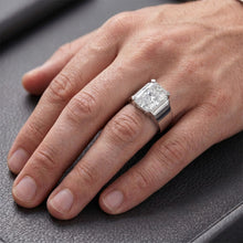 Afbeelding in Gallery-weergave laden, Radiant Slijpvorm Briljant Heren Ring 5 karaat – 14K Witgoud