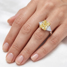 Afbeelding in Gallery-weergave laden, Radiant Slijpvorm Sieraad Ring – Fancy Gele Diamant 5 karaat 14